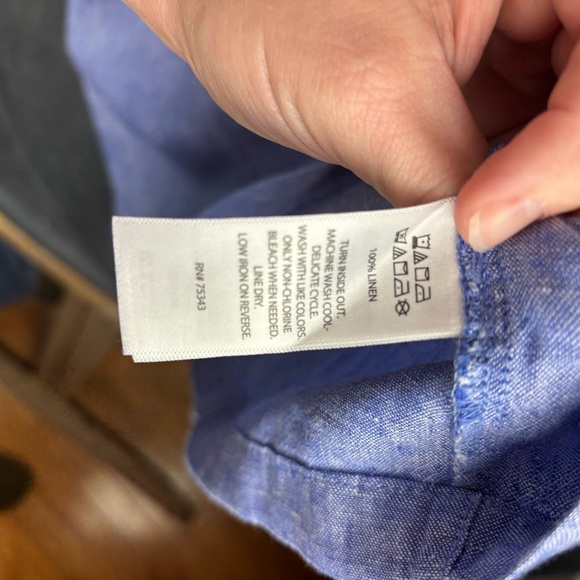 Sigrid Olsen 100% Linen Chambray-look Blue lightweight Sheath Dress Sz M - Picture 5 of 8